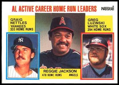 712 AL Active Career Home Run Leaders - Reggie Jackson Graig Nettles Greg Luzinski LL